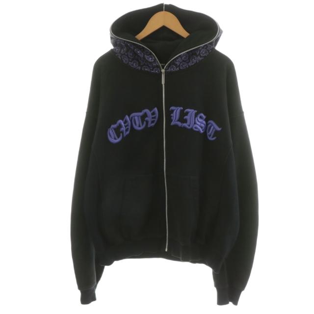 【中古】カタリスト 23AW ユージュアルジップフーディー パーカー ジップアップ ロゴ 刺繍 1 紫 黒