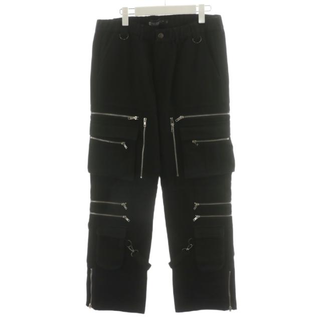 【中古】アグッドバッドインフルエンス 23AW BONDAGE CARGO PANTS BLACK カーゴパンツ イージー ロゴ L 黒