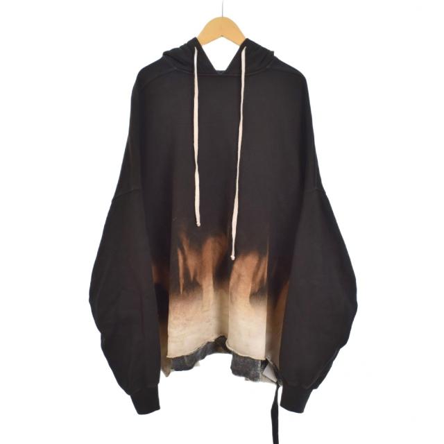 【中古】リックオウエンス Rick Owens CRATER HOODIE パーカー フーディー プルオーバー UNI 黒 ブラック