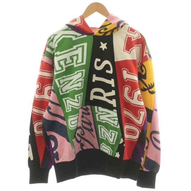 【中古】未使用品 ケンゾー パーカー プルオーバー オーバーサイズ フラッグ ロゴ M マルチカラー