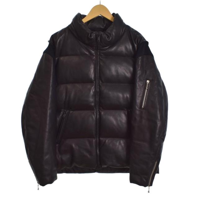 【中古】アンダーカバー フラグメント 30周年記念 レザー ダウンジャケット 2 黒 ブラック UCZ9209