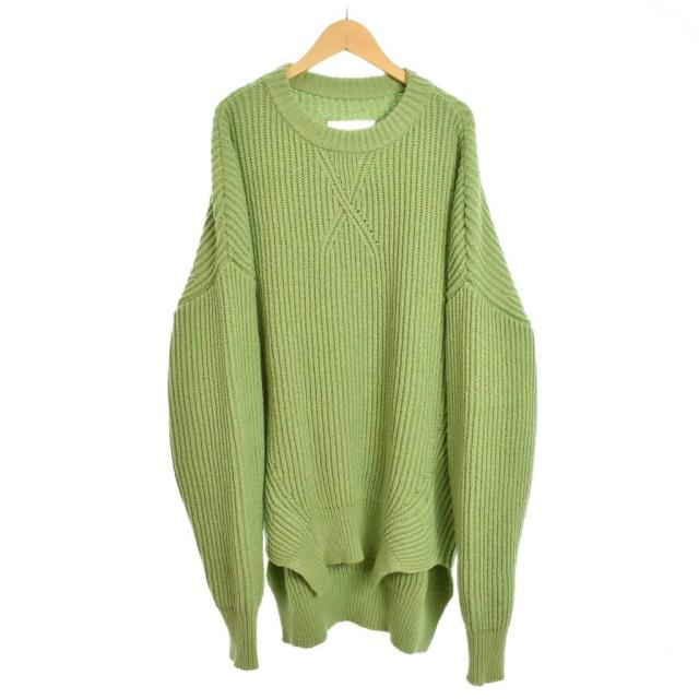 【中古】ジルサンダー JIL SANDER 23SS クルーネック ニット セーター 長袖 46 緑 グリーン J22GP0113 メンズ