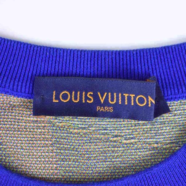【中古】ルイヴィトン LOUIS VUITTON 21SS LVMインターシャ ニット セーター 半袖 M 青 ブルー RM211M ZLW HKN15W_2