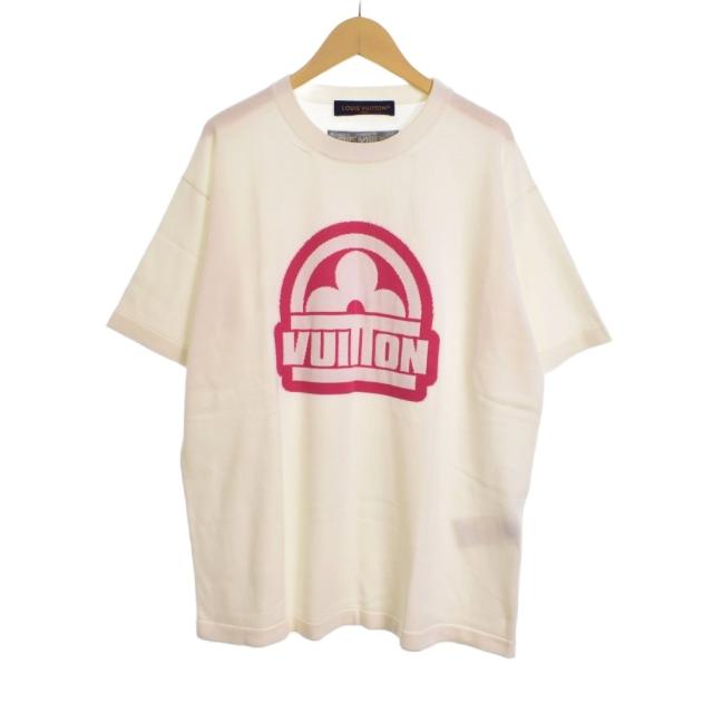 【中古】ルイヴィトン 23AW Logo Printed Tee ニット セーター 半袖 ロゴ デザイン M 白 ホワイト RM232M HA0 HPN30W