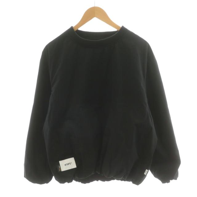【中古】ダブルタップス WTAPS 25SS SMOCK JACKET ジャケット プルオーバー ノーカラー ロゴ 2 黒