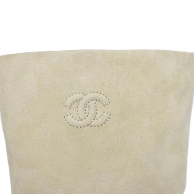 【中古】未使用品 シャネル CHANEL ロングブーツ スエード ココマーク 36 アイボリー G27305X02868 ☆AA★