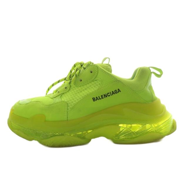 【中古】バレンシアガ BALENCIAGA トリプルエス TRIPLE S スニーカー シューズ ロゴ 27.5cm 黄緑 /AN37 メンズ