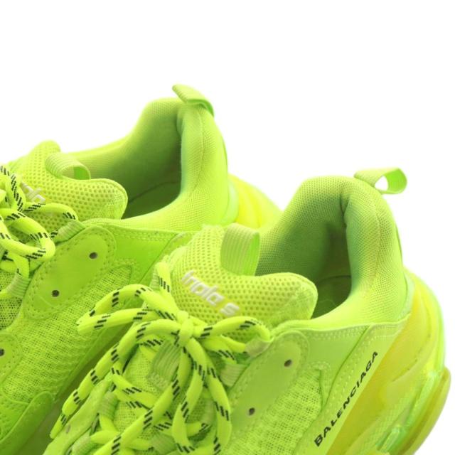 【中古】バレンシアガ BALENCIAGA トリプルエス TRIPLE S スニーカー シューズ ロゴ 27.5cm 黄緑 /AN37 メンズ