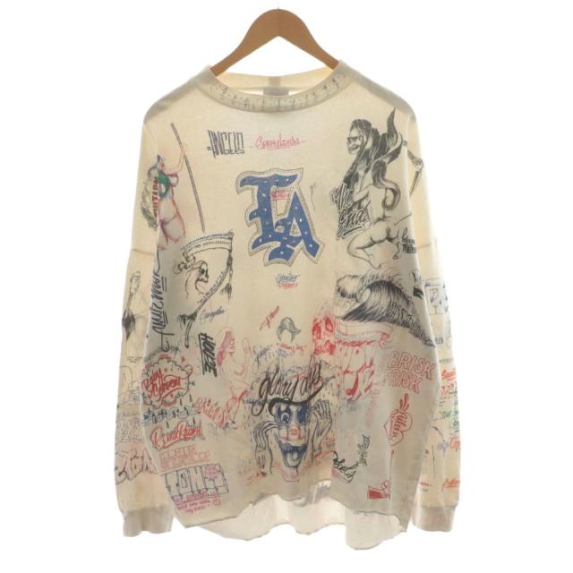 【中古】セントマイケル 24SSBR LS TEEロングスリーブカットソー Tシャツ 長袖 ロゴ コットン OS 白