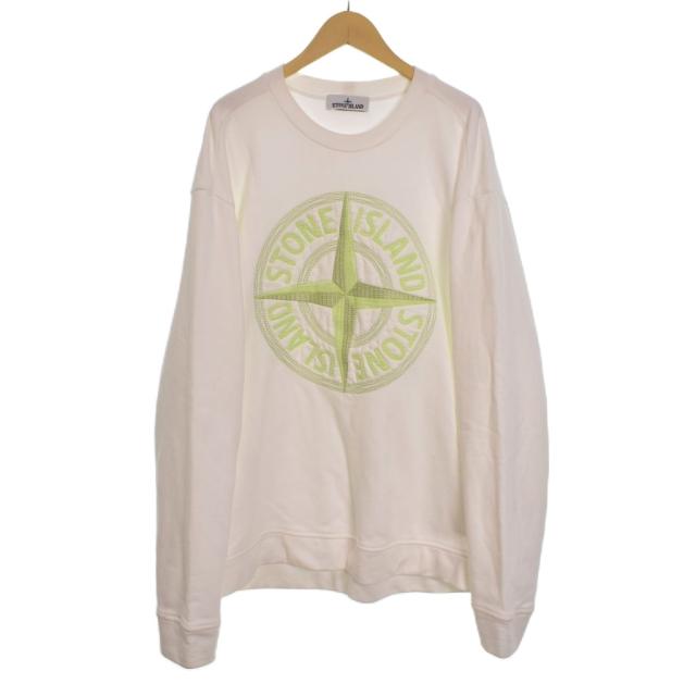 【中古】ストーンアイランド STONE  23SS Embroidered Logo Sweatshirt スウェット トレーナー L 白 781565484