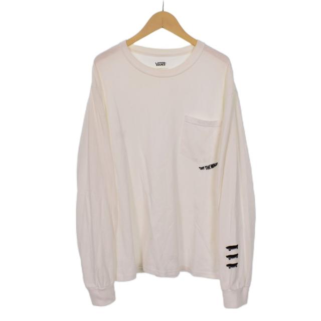 【中古】ミスターハリウッド N.HOOLYWOOD バンズ VANS Tシャツ カットソー 長袖 ロンT 刺? ロゴ 白 ホワイト