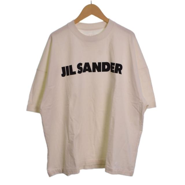 【中古】ジルサンダー JIL SANDER ロゴTシャツ 半袖 プリント M 白 ホワイト KK JM ZN 0021 メンズ