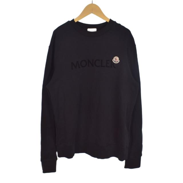 【中古】モンクレール MONCLER 24AW MAGLIA GIROCOLLO クルーネックスウェット ロゴ M ブラック J20918G00039