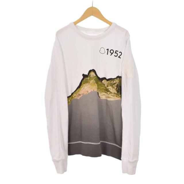 【中古】モンクレール MONCLER GENIUS 1952 21SS MAGLIA GIROCOLLO スウェット トレーナー M ホワイト G10928G72910