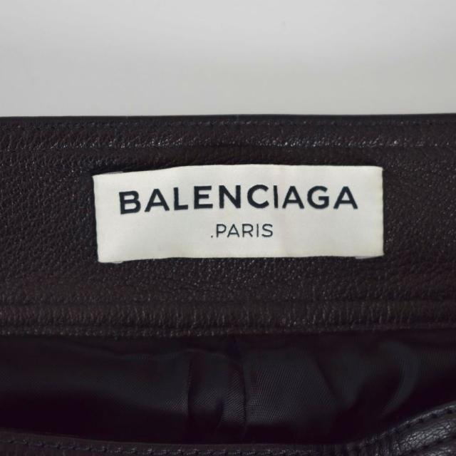 【中古】バレンシアガ BALENCIAGA レザーバイカーパンツ ゴートレザー 48 黒 ブラック 438675 メンズ_2