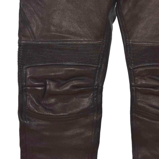 【中古】バレンシアガ BALENCIAGA レザーバイカーパンツ ゴートレザー 48 黒 ブラック 438675 メンズ_4