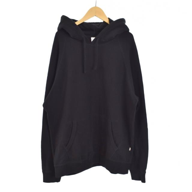 【中古】JJJJound ジョウンド パーカー フード 無地 長袖 ワンポイントタグ L 黒 ブラック CA61897 メンズ