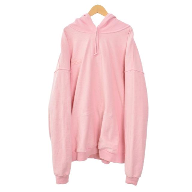 【中古】ヴェトモン ベトモン VETEMENTS インサイドアウト ロゴ刺? プルオーバー パーカー L ピンク UA53HD280P