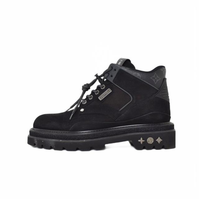 【中古】ルイヴィトン LOUIS VUITTON NBA オーベルカンフライン スエード アンクルブーツ スニーカー 8.5 黒