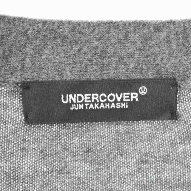 【中古】アンダーカバー UNDERCOVER カーディガン 長袖 ロゴ ウール 2 グレー UCX9902-1 メンズ