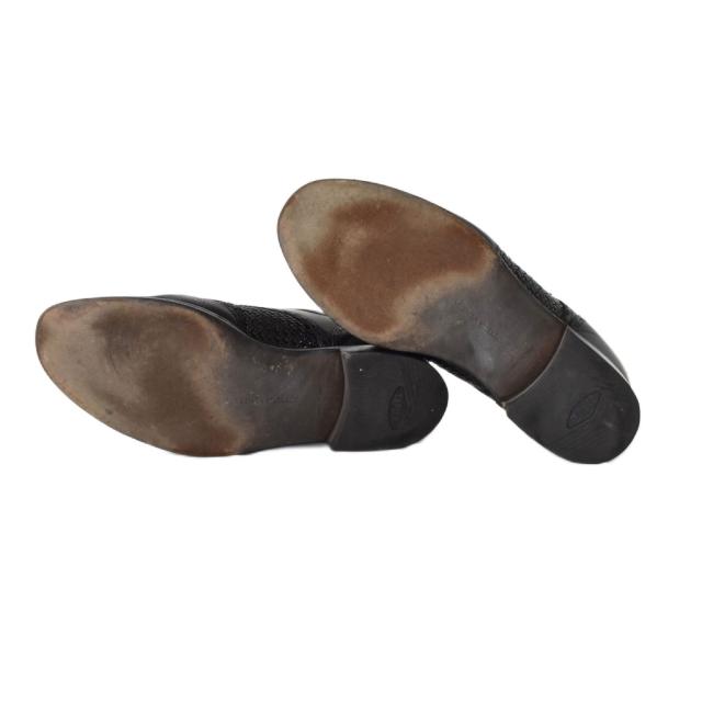 【中古】BOTTEGA VENETA ビジネスシューズ 靴 編み上げ パンチング レースアップ 41 1/2 黒 ブラック メンズ_4