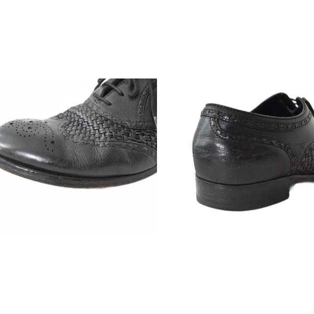 【中古】BOTTEGA VENETA ビジネスシューズ 靴 編み上げ パンチング レースアップ 41 1/2 黒 ブラック メンズ_8