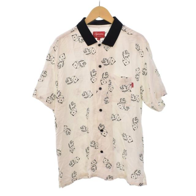 【中古】シュプリーム SUPREME 19SS Dice Rayon S/S Shirt ダイス レーヨン シャツ 半袖 総柄 S 白 ホワイト メンズ