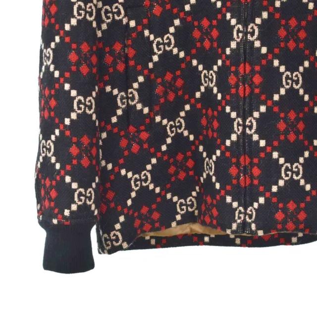 【中古】グッチ GUCCI 19AW Macro GG Diamond Wool Jacket GG柄 ウール ジャケット フード 44 黒 ブラック 546330_4