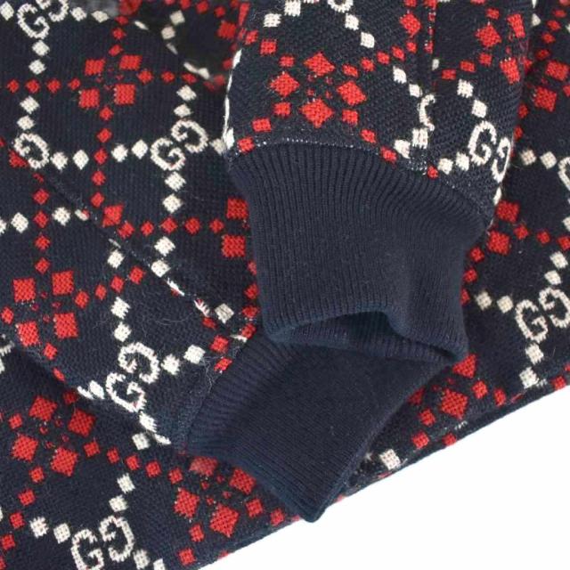 【中古】グッチ GUCCI 19AW Macro GG Diamond Wool Jacket GG柄 ウール ジャケット フード 44 黒 ブラック 546330_5