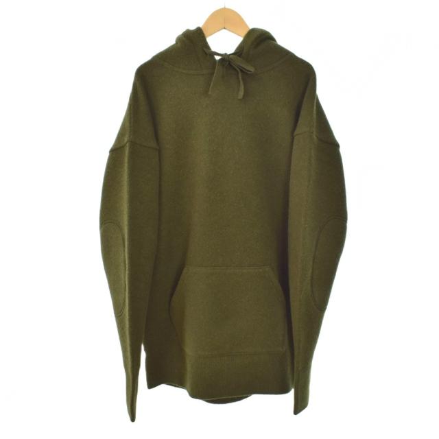【中古】ポステレガント POSTELEGANT Fine Wool Knit Hoodie ファインウール ニット フーディー パーカー L 緑