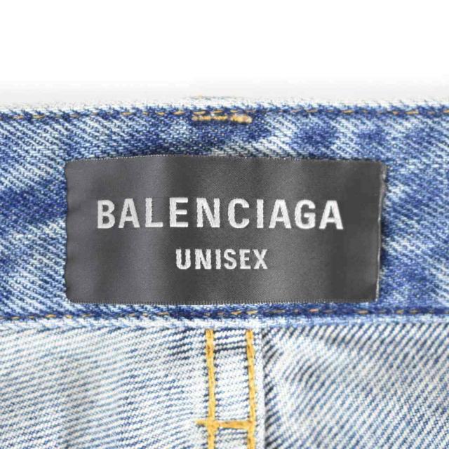 【中古】バレンシアガ BALENCIAGA スーパー デストロイ ラージフィット デニムパンツ L インディゴ 745248 ☆AA★_2
