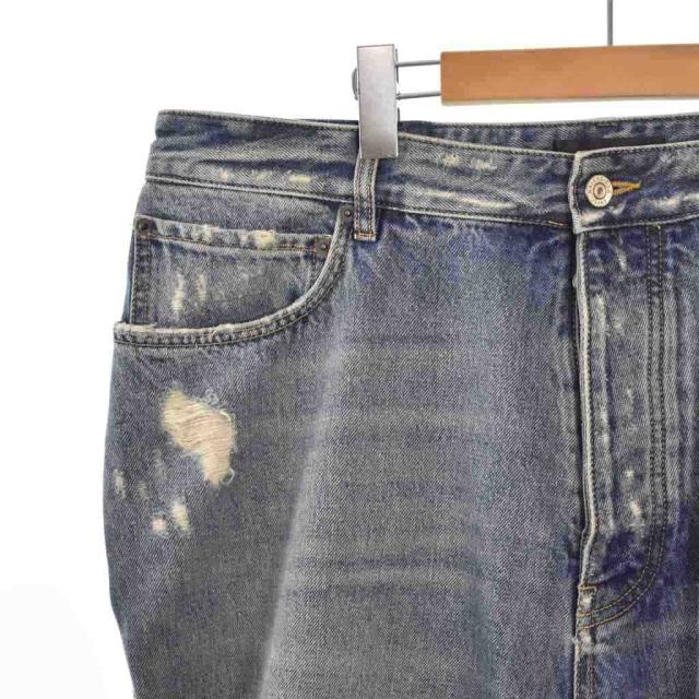 【中古】バレンシアガ BALENCIAGA スーパー デストロイ ラージフィット デニムパンツ L インディゴ 745248 ☆AA★_3