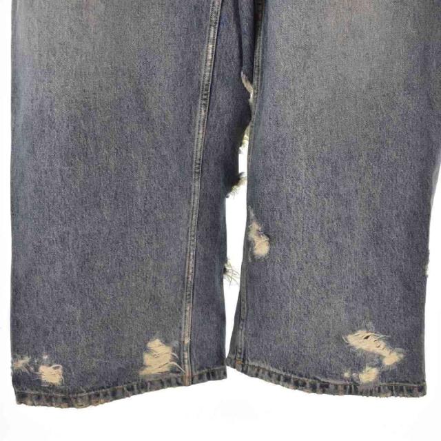【中古】バレンシアガ BALENCIAGA スーパー デストロイ ラージフィット デニムパンツ L インディゴ 745248 ☆AA★_5