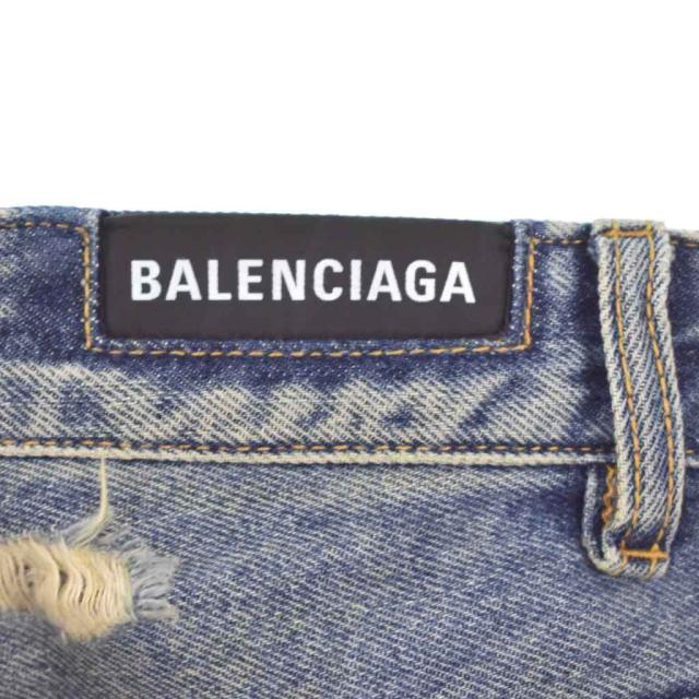 【中古】バレンシアガ BALENCIAGA スーパー デストロイ ラージフィット デニムパンツ L インディゴ 745248 ☆AA★_7