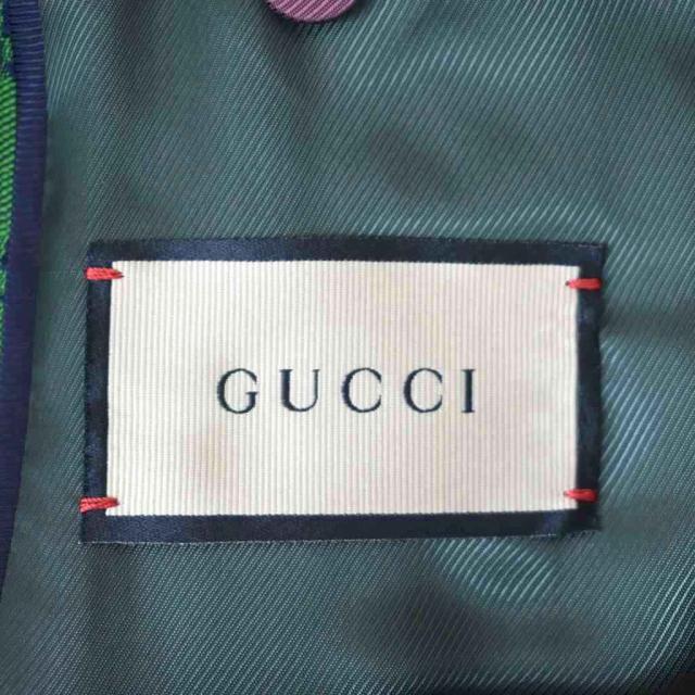 【中古】グッチ GUCCI 総柄 テーラードジャケット GG柄 48 緑 グリーン 644367 ☆AA★ メンズ_2