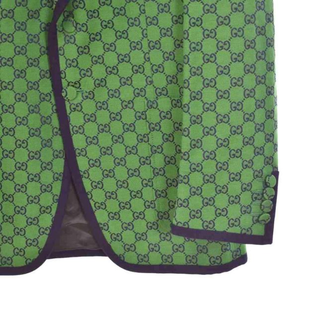 【中古】グッチ GUCCI 総柄 テーラードジャケット GG柄 48 緑 グリーン 644367 ☆AA★ メンズ_5