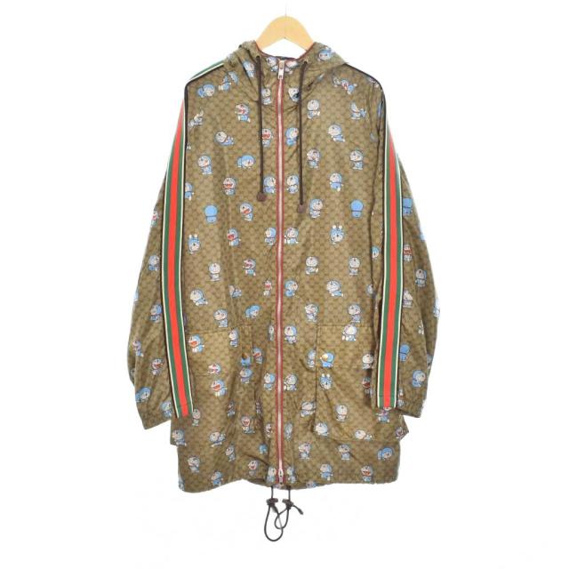 【中古】グッチ GUCCI ドラえもん ナイロンジャケット ブルゾン フード 40 茶 ブラウン 657044 ☆AA★ メンズ