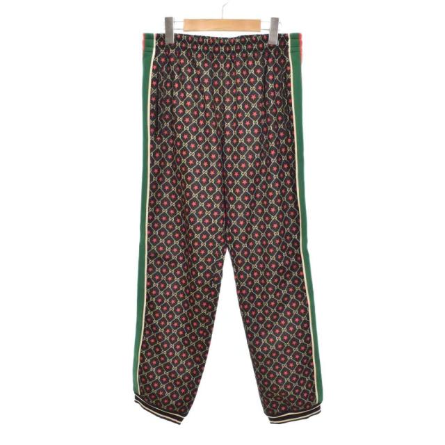 【中古】グッチ GUCCI GG シェリーライン スター トラックパンツ S 黒 ブラック 575735 ☆AA★ メンズ