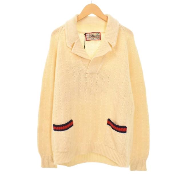 【中古】グッチ GUCCI 22SS シェリーライン ニット セーター タイガー刺? M アイボリー 686071 ☆AA★ メンズ