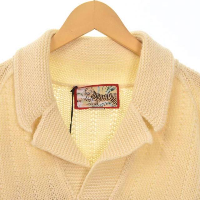 【中古】グッチ GUCCI 22SS シェリーライン ニット セーター タイガー刺? M アイボリー 686071 ☆AA★ メンズ