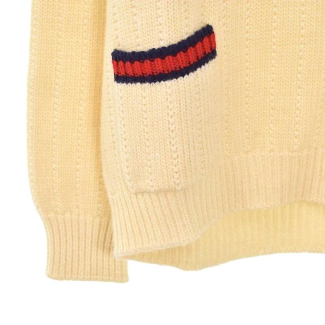 【中古】グッチ GUCCI 22SS シェリーライン ニット セーター タイガー刺? M アイボリー 686071 ☆AA★ メンズ