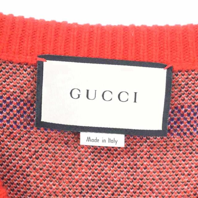 【中古】グッチ GUCCI 19SS コレクションライン ピッグデザイン Vネック ニット セーター 子豚柄 S 赤 545735_2