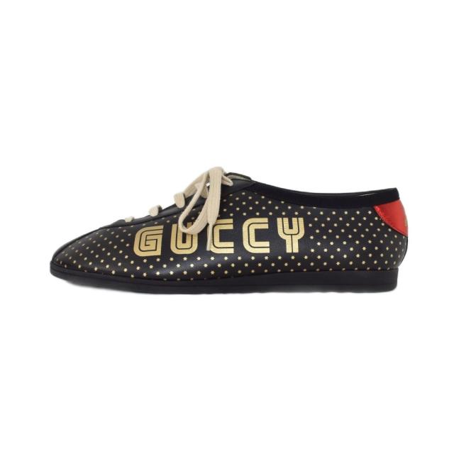 【中古】グッチ GUCCI GUCCY FALACER スニーカー 9.5 黒 ブラック 519723 ☆AA★ メンズ