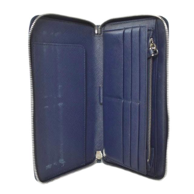 【中古】プラダ PRADA レーシングカー ワッペン 長財布 ロングウォレット レザー 紺 ネイビー 2ML188 ☆AA★_3