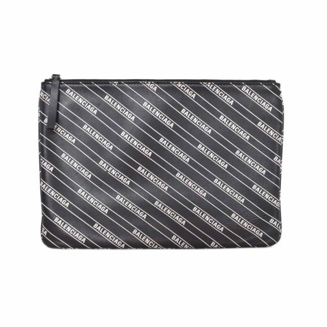 【中古】バレンシアガ BALENCIAGA クラッチバッグ セカンドバッグ ロゴ 黒 ブラック 506794 メンズ