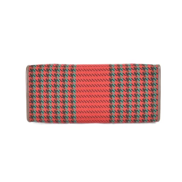 【中古】グッチ GUCCI インターロキングG ハウンドトゥース ツイード トートバッグ ショルダーバッグ レッド 644994_2