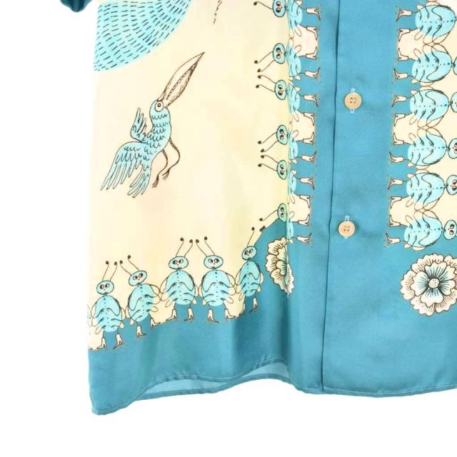 【中古】グッチ GUCCI 21年製 Freya Hartas フレイヤハルタス print silk twill shirt 総柄 シルク シャツ 654886_5