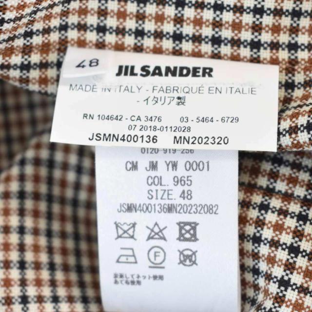 【中古】ジルサンダー JIL SANDER 18AW チェック柄 シャツ ジャケット 長袖 48 茶 ブラウン JSMN400136 メンズ