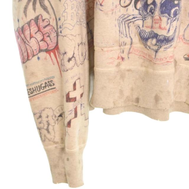 【中古】セントマイケル SAINTMICHAEL 24SS BR_HOODIE/LA パーカー フーディー 総柄 XL ベージュ SM-YS8-0000-C11