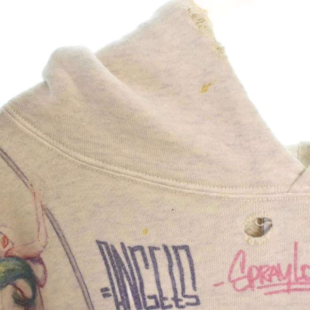【中古】セントマイケル SAINTMICHAEL 24SS BR_HOODIE/LA パーカー フーディー 総柄 XL ベージュ SM-YS8-0000-C11